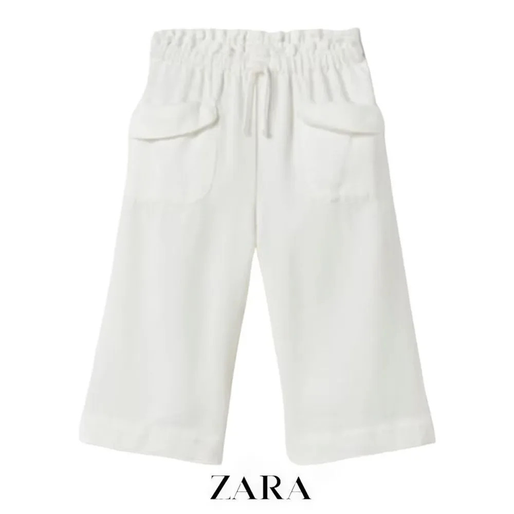 Zara Kids Off White Culottes with Pockets NWT Size 6 - Picture 2 of 5